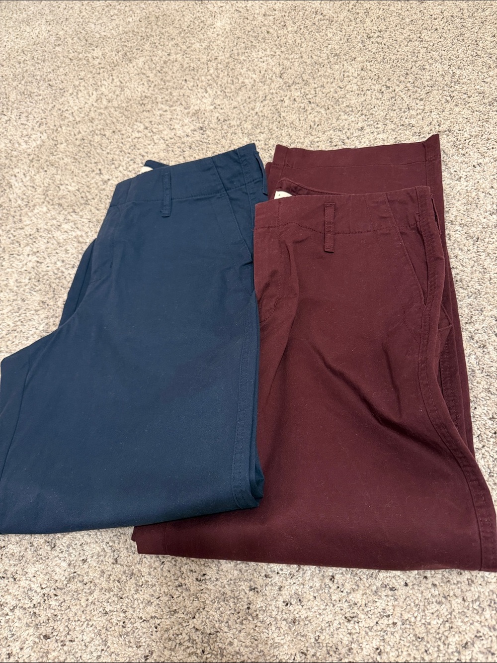 Two pairs women’s A New Day chino wide leg - Navy and true maroon size 6